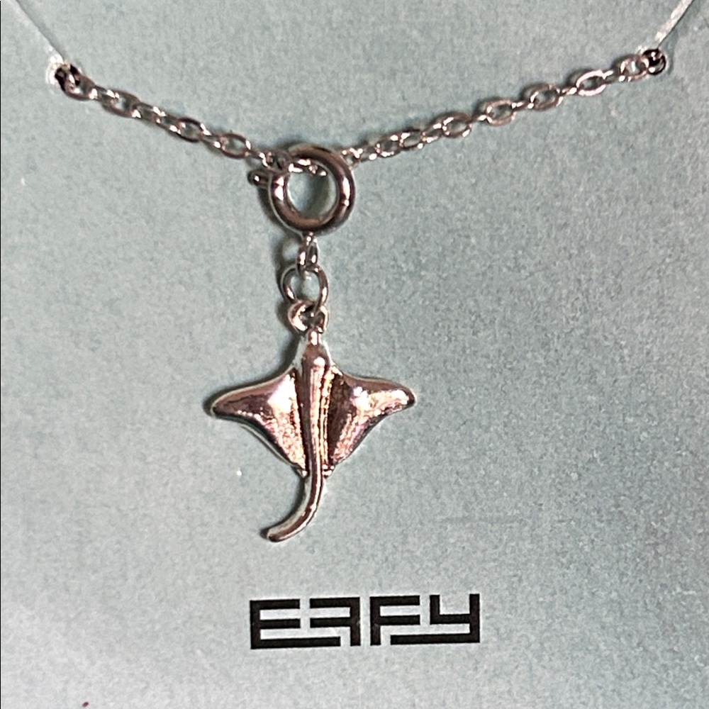 New Effy Silver Tone Stingray Charm Necklace